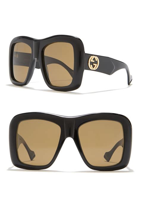 gucci black retro square sunglasses|gucci square sunglasses unisex.